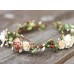 Rustic Flower Crown Brown Fall Headpiece Leaf Gold Floral Crown